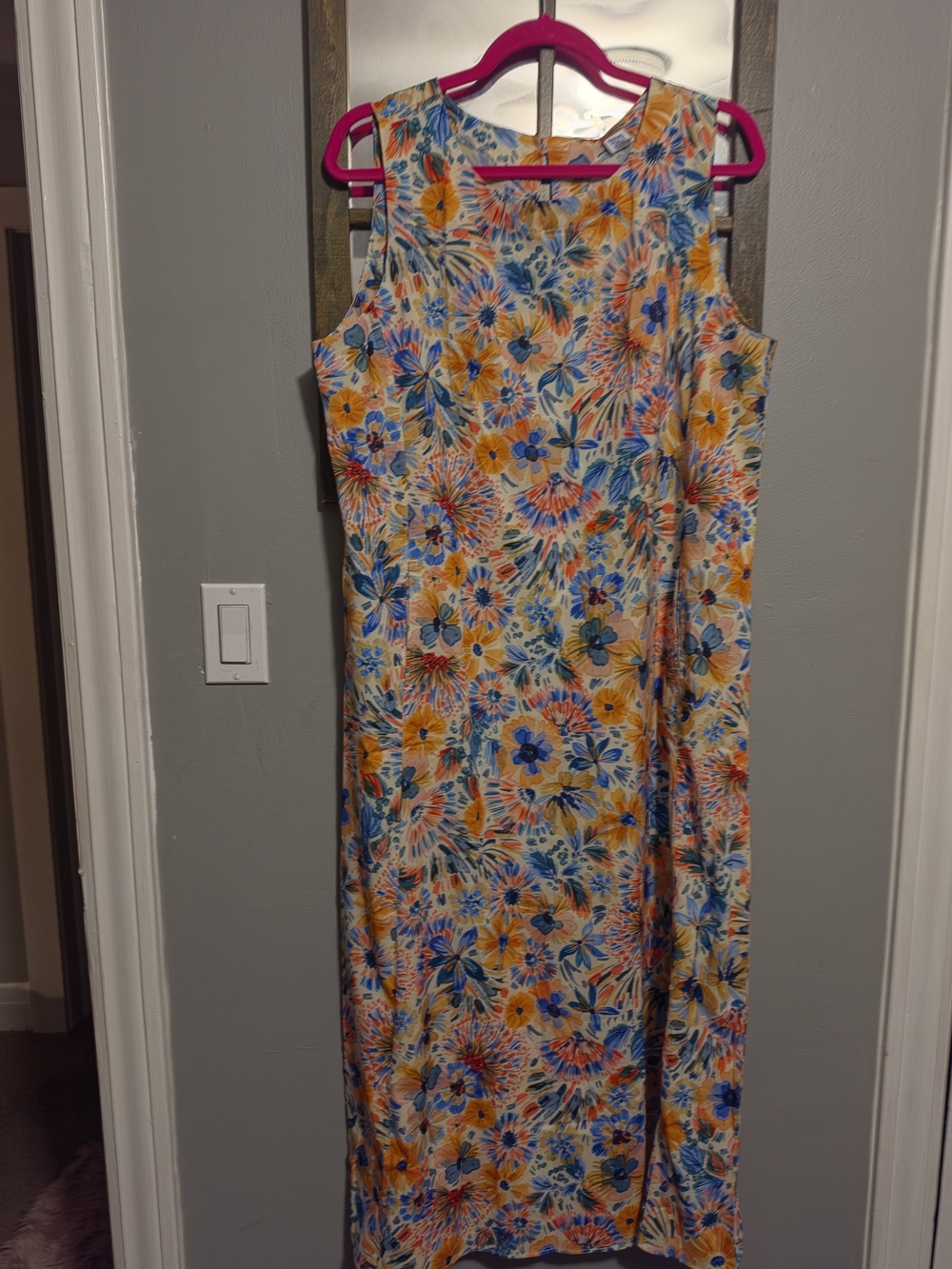 Ripskirt Hawaii Floral Sleeveless Maxi Dress in Yellow & Blue